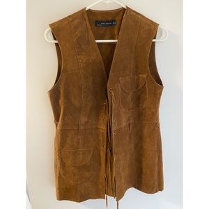 Zara brown suede vest
